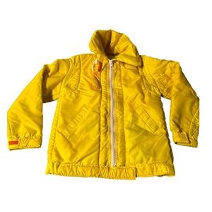 Almarin Canada PFD Flotation Jacket Yellow Nautical Safety Coat Whistle L Vntg